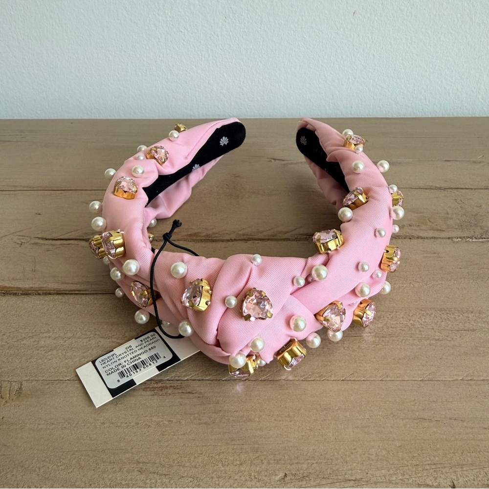 NWT Lele Sadoughi x Stoney Clover Lane Nylon Flamingo Embellished Knotted Headba